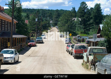 Gold Hill, Colorado, ist eine ehemalige Goldminen-Gemeinschaft aus dem von der Mitte zu spät-der 1800er. Die Volkszählung 2010: 230 Stockfoto