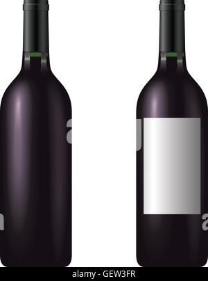 Flasche Rotwein Stock Vektor