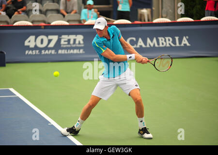 Die Südafrikanische tennis player Kevin Anderson an den 2016 Rogers Cup statt in der Toronto Aviva Center in Kanada. Stockfoto