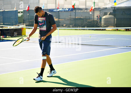 Nick Kyrgios an den 2016 Rogers Cup statt in der Toronto Aviva Center in Kanada. Stockfoto