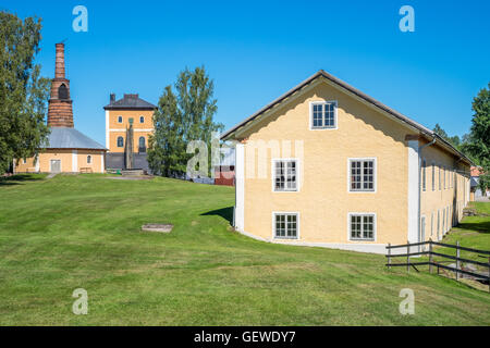 Brevens Bruk - eine kleine historische Eisenhütte Unternehmerstadt in Schweden Stockfoto