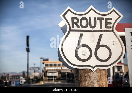 Route 66 Schild an einer US-highway Stockfoto