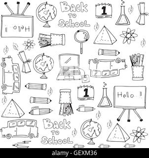 Hand-Draw-Objekt-Schule doodles Stock Vektor