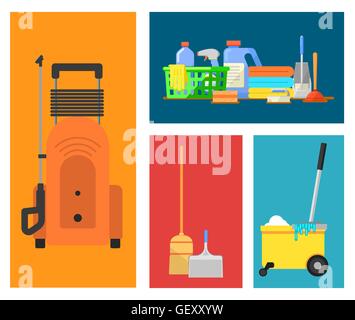 Ikonen-Reinigungsset Stock Vektor