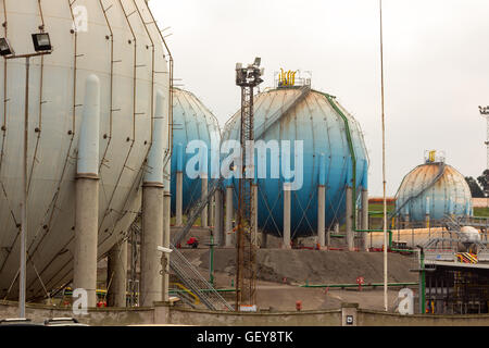 Details Gastanks der alten von Kugelform Stockfoto