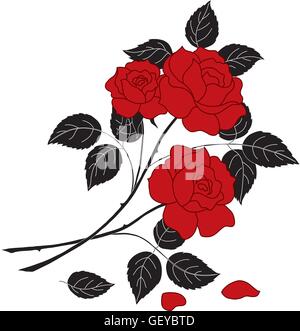 Blumen-Rose, silhouette Stock Vektor