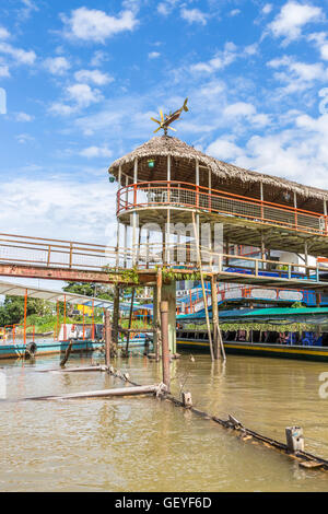 El Coca (Puerto Francisco de Orellana) Riverboat Terminal und Docks, Napo Fluss Amazonas (Amazonas Regenwald), Ecuador Stockfoto