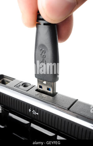 Closeup Details von USB 3.0-Anschluss Stockfoto