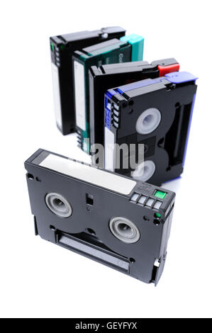 Nahaufnahme Detail MiniDV Videokassette Stockfoto