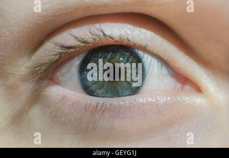 Nahaufnahme von Teenager-Mädchen Hasel farbige Auge Stockfoto