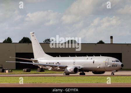 Poseidon P8a 853 US Navy RIAT Fairford England UK Air show Besteuerung. Stockfoto