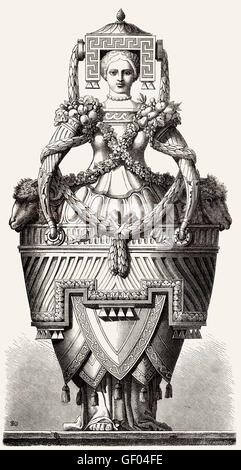 Vasen und Kamine, neoklassischen design von Ennemond-Alexandre Petitot, 1727-1801, einen Französisch-geborenen Architekten, die Braut, 1776 Stockfoto