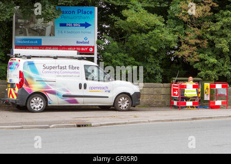 Open erreichen, BT-Fahrzeuge, Chorley, Lancashire, UK Stockfoto