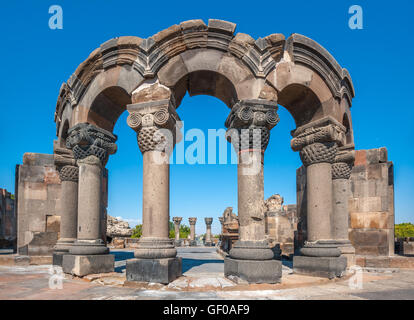 Die Ruinen des antiken Tempels von Zvartnots, Armenien Stockfoto