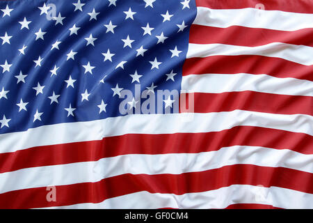 Nahaufnahme der wellige amerikanische Flagge Stockfoto