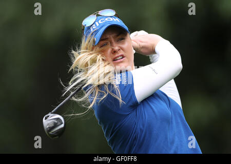 Englands Charley Hull während Tag eins die Ricoh Women es British Open im Woburn Golf Club. Stockfoto