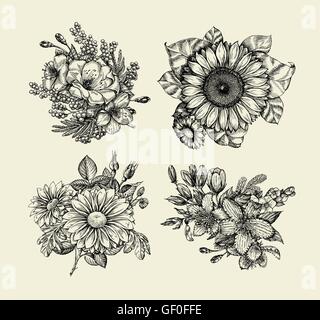 Blumen. Hand gezeichnete Skizze Blume, floralen Muster. Vektor-illustration Stock Vektor