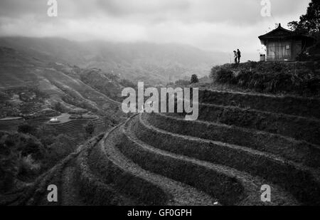 Blick auf die Reisterrassen von Longsheng (China) Stockfoto