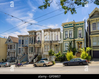 Painted Ladies viktorianische Häuser in San Francisco, USA Stockfoto