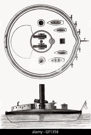 Vitse-Admiral Popow, Kriegsschiff Design von Andrei Alexandrowitsch Popov, 1821-1898, Offizier der kaiserlich russischen Marine und eine nava Stockfoto