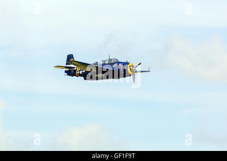 Grumman TBM-3R Avenger im RAF Duxford, fliegende Legenden Stockfoto