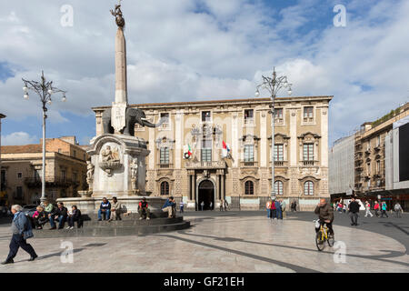 Palazzo Degli Elefanti, Catania, Sizilien, Italien Stockfoto