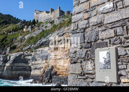 Klippe entlang der ligurischen Küstenblick aus Churhc ST-Peter, Portovenere Ligurien, La Spezia, Genua, Italien, Europa, EU Stockfoto