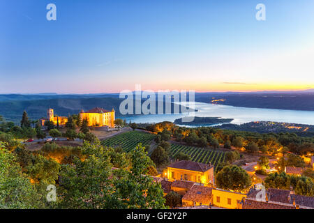 Aiguines, Gorges du Verdon, Provence - Alpes - Cote d ' Azur, Frankreich, im schönen Abendlicht Stockfoto