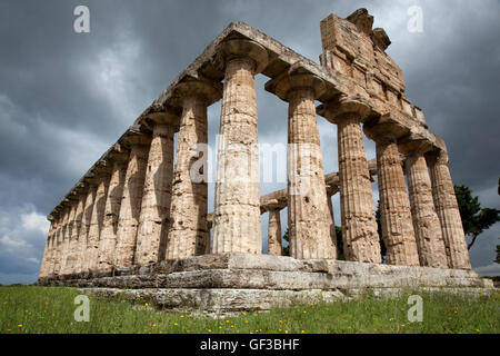 Die Ceres Tempel in Paestum, Italien. Stockfoto