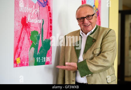 München, Deutschland. 28. Juli 2016. Wiesn Gastgeber Anton Roiderer, fotografiert während einer Pressekonferenz auf dem Oktoberfest 2016 um das Stadtmuseum in München, 28. Juli 2016. Foto: MATTHIAS BALK/Dpa/Alamy Live-Nachrichten Stockfoto