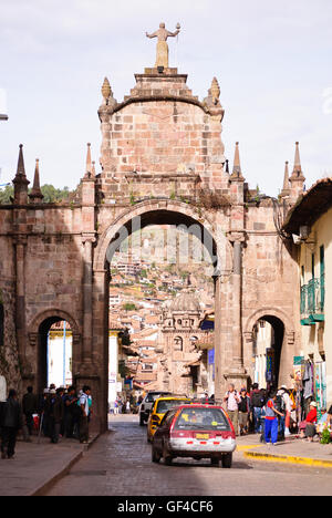 Das Santa Clara Tor in Cuzco Stockfoto