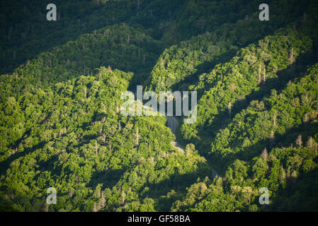 Newfound Gap in den Great Smoky Mountains. Stockfoto