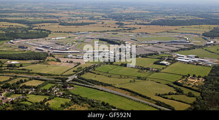 Luftaufnahme von Silverstone Formel 1 Rennstrecke in Northamptonshire, Großbritannien Stockfoto