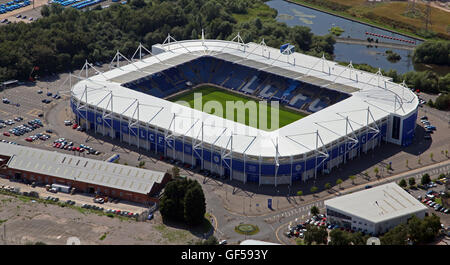 Luftaufnahme von The King Power Stadium Zuhause von Leicester City Football Club, UK Stockfoto