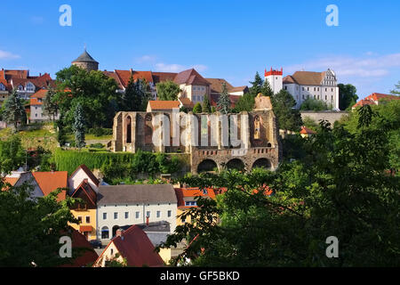 Bautzen-Ortenburg Und Nicolaikirchenruine in der Oberlausitz - Schloss Ortenburg und St.-Nikolai-Kirche zu ruinieren, Bautzen, Sachsen, bis Stockfoto