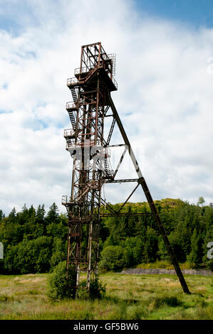 Alten Mine Förderturm - Banska Stiavnica - Slowakei Stockfoto