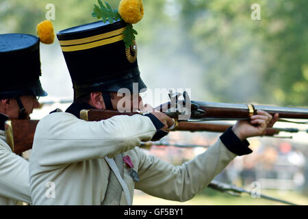 Historisches Reenactment der Schlacht von Napoleon genannt "dei Camolli" statt 16. April 1809 Villa Correr Dolfin Porcia - Pordeno Stockfoto