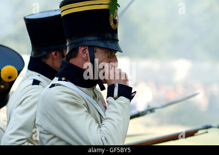 Historisches Reenactment der Schlacht von Napoleon genannt "dei Camolli" statt 16. April 1809 Villa Correr Dolfin Porcia - Pordeno Stockfoto