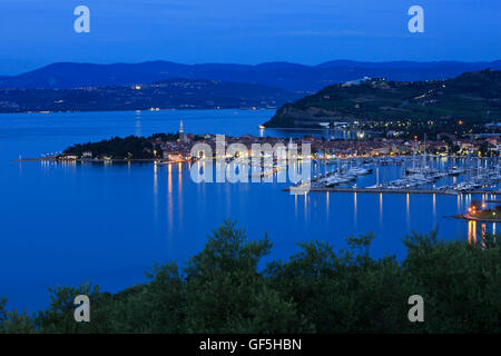 Panoramablick über Izola, Slowenien Stockfoto