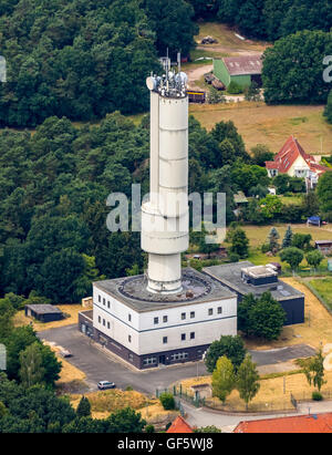 Luftbild, ehemaliger Aufklärung Turm der Federal Armed Forces Bundeswehr, Barwedel, radio monitoring-system Stockfoto