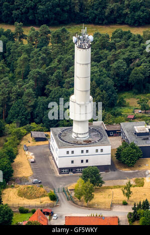 Luftbild, ehemaliger Aufklärung Turm der Federal Armed Forces Bundeswehr, Barwedel, radio monitoring-system Stockfoto