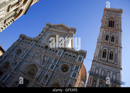 Der Dom, Campanile und Baptisterium von Piazza di San Giovanni in Florenz, Italien Stockfoto