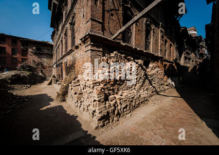 Nepal, Bhaktapur, ein Jahr nach dem Erdbeben Stockfoto