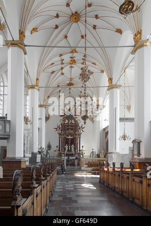 Innenaufnahme der Trinitatis-Kirche in Kopenhagen, der Hauptstadt von Dänemark Stockfoto