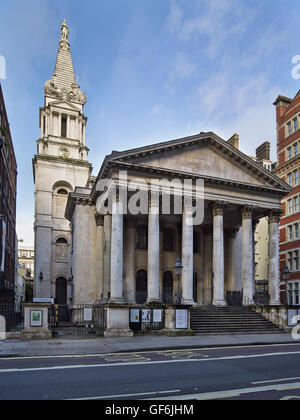 St George Bloomsbury Südfront; von Nicholas Hawksmoor, 1731 geweiht. Stockfoto