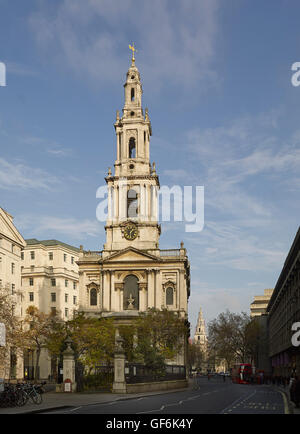 St Mary-le-Strand, London. von Westen; von James Gibbs 1714-1717. Stockfoto