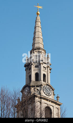 St Giles in Fächer, London, Kirchturm und Turm; von Henry Flitcroft, 1731-33. Stockfoto