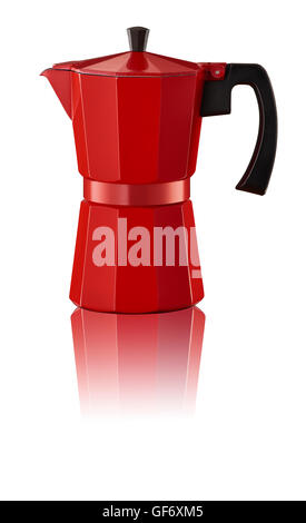 Rote Kaffeemaschine Stockfoto