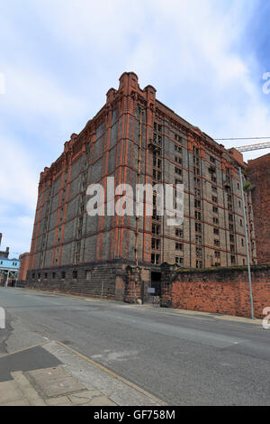 Tabaklager in der Entwicklung in Wohnungen, Stanley Dock, Liverpool, Merseyside, England, UK. Stockfoto