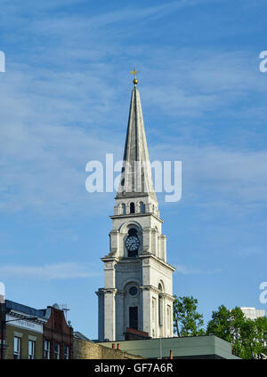 Christus Kirche Spitalfields Turm aus Norden; gebaut von Nicholas Hawksmoor 1714 - 1729 Stockfoto